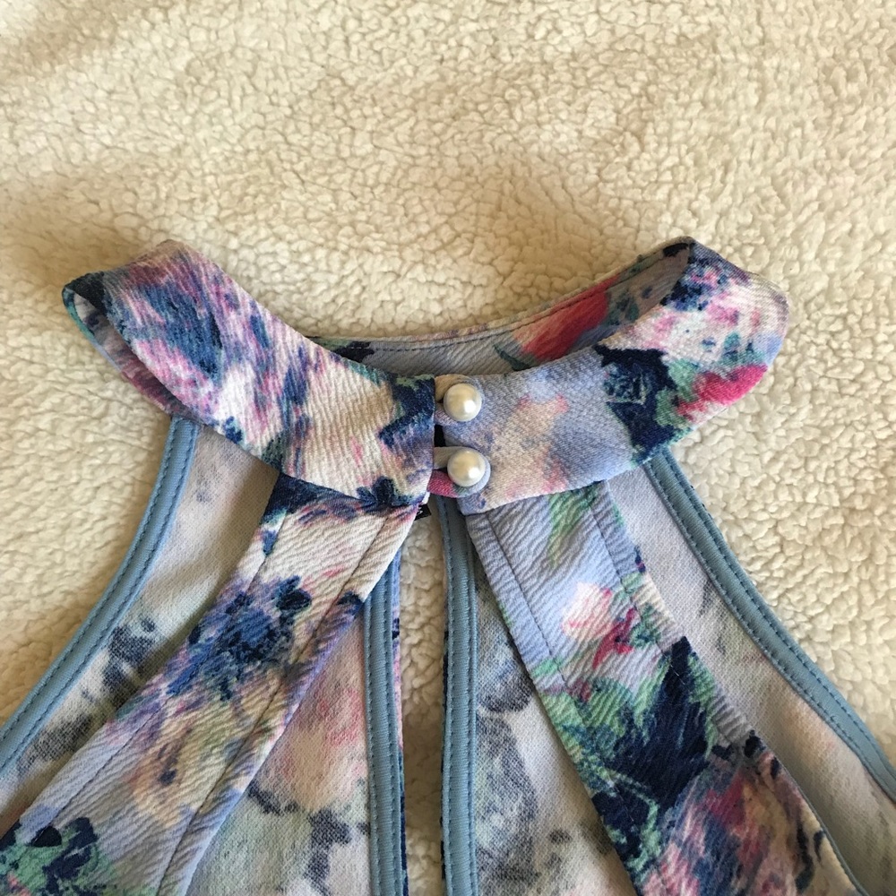 WINDSOR Purple Floral Tropical Vacation Dress - Picture 3 of 8